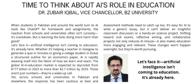 Time to think about AI's role in education